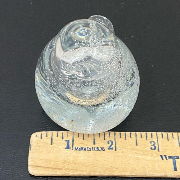 Murano Style Clear Glass Bird Paperweight Controlled Bubbles Art Glass Bird - Picture 10 of 15